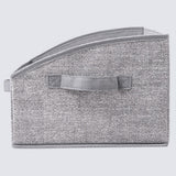 2Pcs  Storage Bin with Handles Large Capacity Closet Shelf Organizer for Clothes Blanket Hats Grey