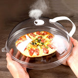 Transparent PC Microwave Cover with Handle for Plate Bowl Splatter