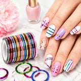 30 Rolls DIY Nail Art Striping Tape Lines for Home Salon Decor
