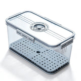 Transparent Bread Box with Timer Drainboard Lid Kitchen Storage Container for Food Large