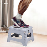 Folding Step Stool Portable Lightweight Stool for Adult Gray