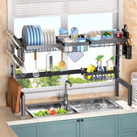 Adjustable Over-the-Sink Dish Drying Rack – Kitchen Countertop Organizer