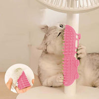 Silicone Pet Tickling Artifact CatsTickling Comb Cat Corner Brush Pet Itch Tool Pink
