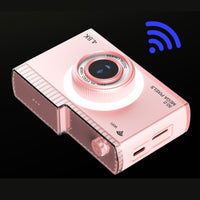 8X Zoom WIFI Digital Camera Retro Dua-Lens Auto Focus Camera with MP3 Player Various Games Pink