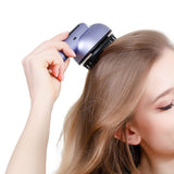 Portable Wireless Electric Hair Comb with Vibration and Oil Mist Spray Purple