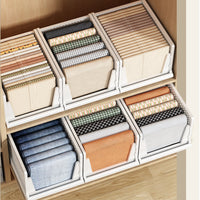 Folding Closet Organizers Stackable Plastic Storage Basket Drawer Shelf Container for Cupboard Kitchen Bathroom