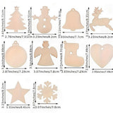 100Pcs Wooden Christmas Tree Decorations – Assorted Blank Shapes for Painting