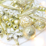 40Pcs Set Christmas Ball Ornaments Hanging Xmas Tree Decorations Holiday Party Home Decor Gold