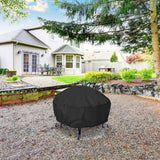 Outdoor Round Fire Pit Cover Waterproof Oxford Protector for Patio and Garden Use