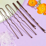 U Shaped Hair Clips Kit Hair Pin for Women Bobby Pins For Buns Brown