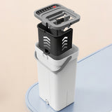 Wet Dry Flat Floor Mop and Bucket Set with Dual Chamber Separation System and Self Cleaning Microfiber Mop