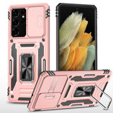 Heavy Duty Case with Ring Stand for Samsung Galaxy Phones Pink
