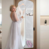 Portable Gusseted Dress Bag Wedding Dress Garment Bag with Bride Tote Bag
