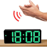 USB LED Digital Desk Alarm Clock with Temperature Date 3 Alarms Green