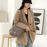 Multi-Pocket Crossbody Bag for Women Water Resistant Nylon Shoulder Messenger Bag Trendy Pocketbooks Gray