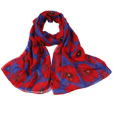 Polyester Scarf Shawl Vintage Floral for Travel and Sun Cover Style 3