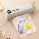 62kPa Vacuum Sealer Machine Compact Vacuum Sealer for Dry and Wet Food White