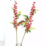 3Pcs 67cm Artificial Red Berry Branch Christmas Wreath Wedding Party Home Decor
