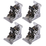 4Pcs 90 Degree Folding Table Leg Brackets Self Lock Foldable Hinge DIY Heavy Load Silver