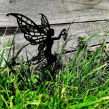 3Pcs Set Garden Fairy Silhouette Stakes Metal Fairy Garden Decor Lawn Ornament