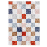 Modern Checkered Style Plush Rug Soft Area Rug for Bedroom Living Room Home Office Mixcolor