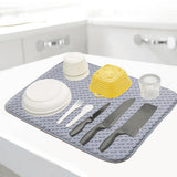 Microfiber Dish Drying Mat Absorbent Bowl and Cup Drainer for Kitchen