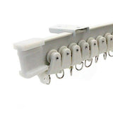 5M Flexible Ceiling Curtain Track Bendable Curtain Rail Kit with Rollers and Hooks White