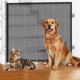 Retractable Mesh Pet Barrier Dog Gate Security Fence for Stairs Doorways Small