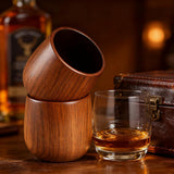 2PCS Wooden Bourbon Whiskey Glasses Tumbler Set – Gifts for Men