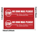 10 PCS Self Adhesive No Junk Mail Mailbox Stickers for Home and Office