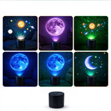 Rechargeable USB LED Star Projector Cosmic Planet Night Light Black