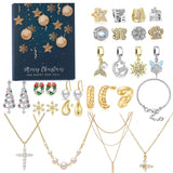 24PCS Christmas Jewelry Advent Calendar with Bracelet Necklace Rings & Earrings Style 3