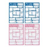 4Pcs Fill in Blanks Greeting Birthday Card Father's Day Mother's Day Cards