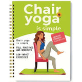 Chair Yoga 30 Day Spiral Book with Illustrated Seated Pose Guide Green