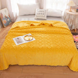 Flannel Throw Blanket Soft Fuzzy Cozy Warm Blanket Air-conditional Blanket Yellow