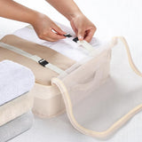 Set of 8Pcs Travel Packing Cubes Luggage Organizers for Suitcase Packing Bags Beige