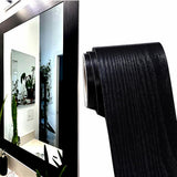 Border Peel &Stick Wood Grain Wallpaper Border Removable Waterproof Bathroom Sticker Black