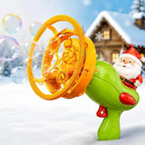 Christmas Bubble Blower Machine Electric Toy with Santa Figure Green
