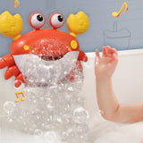 Crab Bubble Machine Bath Toy – With Music for Kids and Toddlers Bath Time Fun Red