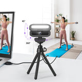 4K Webcam for PC with Microphone & Light & Privacy Cover for Streaming Video Calls