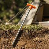 10PCS 7 Inch Heavy Duty Tent Stakes for Camping Tents Canopy Tarp with High Visibility Orange Head