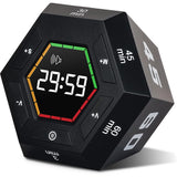 Visual Flip Timer Adjustable Sound Alert Countdown Machine for Office Study Work Black