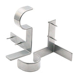 2Pcs Bracket Hang Curtain Rod Holders Single Hook Tap Right Into Window Frame Rod Silver