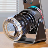 4 in 1 Wireless Induction Speaker Bluetooth Speaker with 360 Adjustable Phone Holder - Black