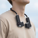 Easy Attached Detachable Fan Neck Handheld Dual 2000mAh Battery Black