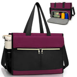 Insulated Lunch Tote Bag with Compartment, Perfect for Travel and Leisure Wine Red