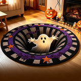 3D Halloween Area Rug Round Non Slip Soft for Bedroom Living Room Style 3