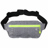 Sport Waist Bum Slim Belt Bag forJogging Running Hiking Zipper Fanny Pack Pouch Gray
