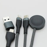 3-in-2 USB-C Charging Cable for Apple Watch iPhone Type-C Multi Fast Charging Cable