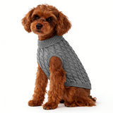 Puppy Dog Winter Sweater Knitted Jumper for Small Dogs Gray